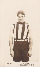 1923 Magpie Portraits of Our Leading Footballers #24 D Farr Front